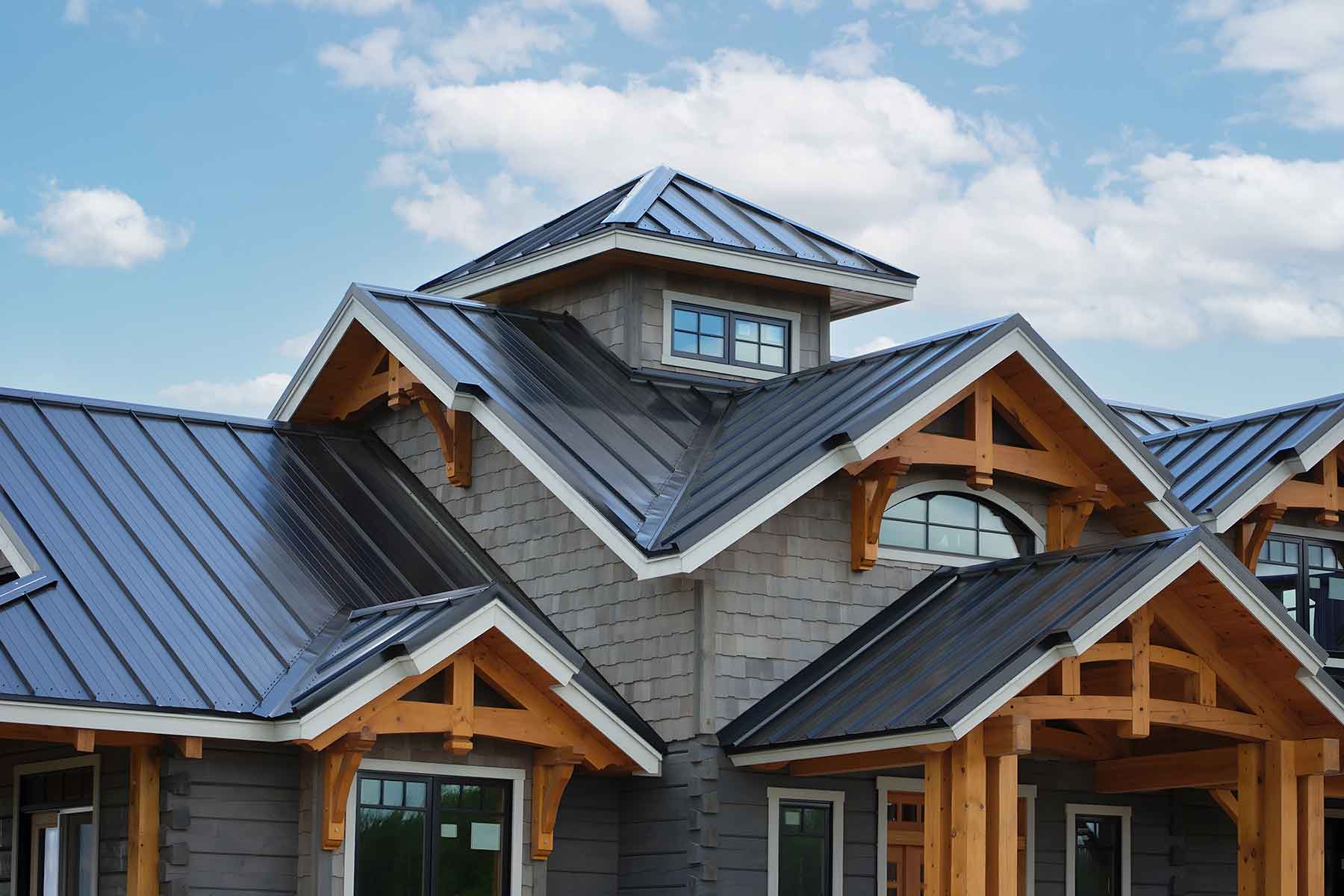 Residential home with a modern metal roof
